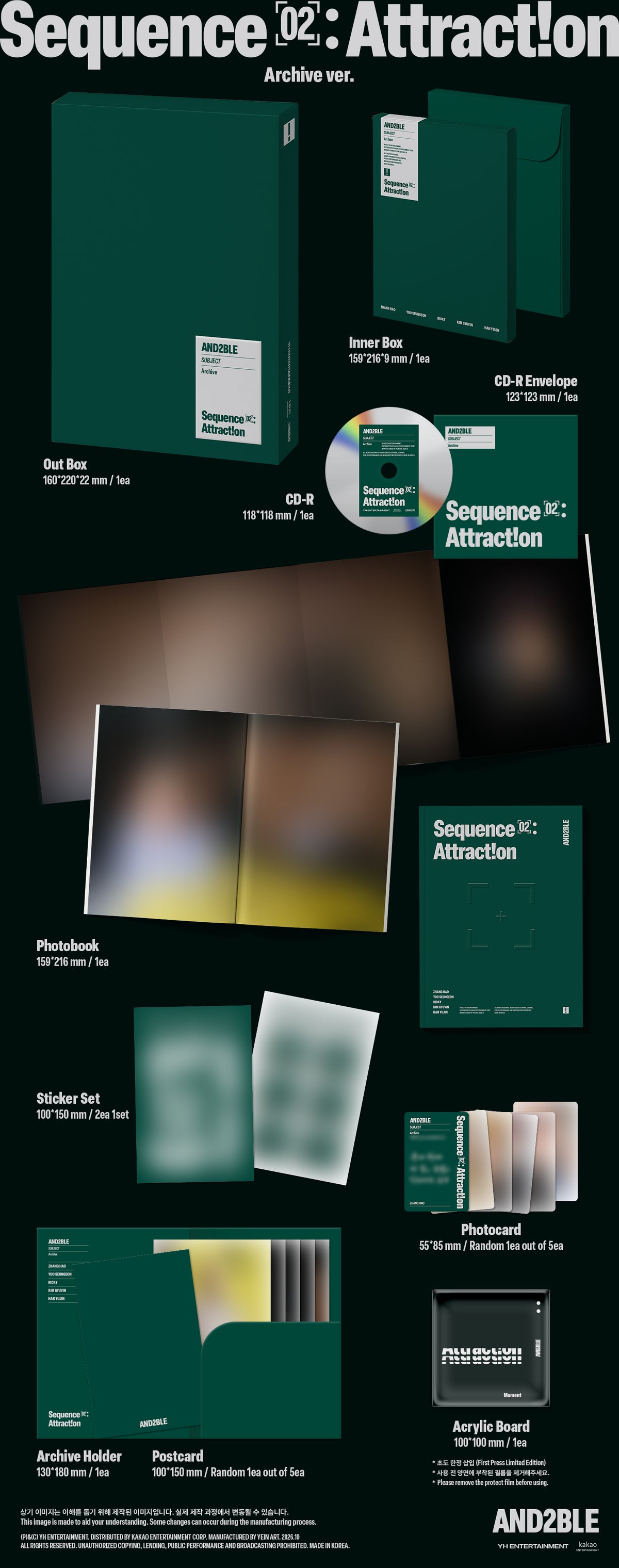 (Pre-Order) AND2BLE - Sequence 02: Attraction - 2nd Mini Album (Observe Ver. / Attraction Ver. / Archive Ver.)