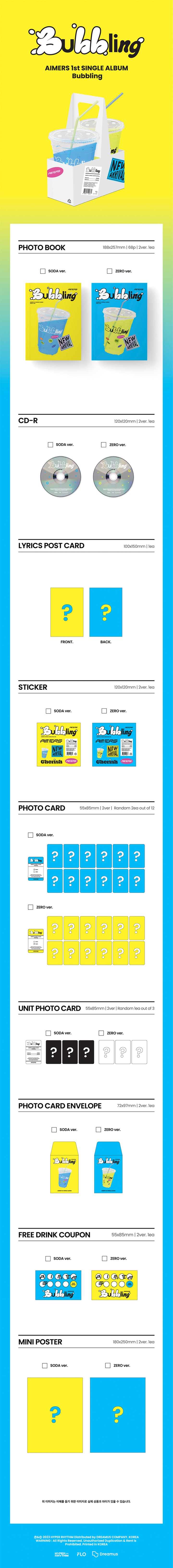 AIMERS - Bubbling - 1st Single Album