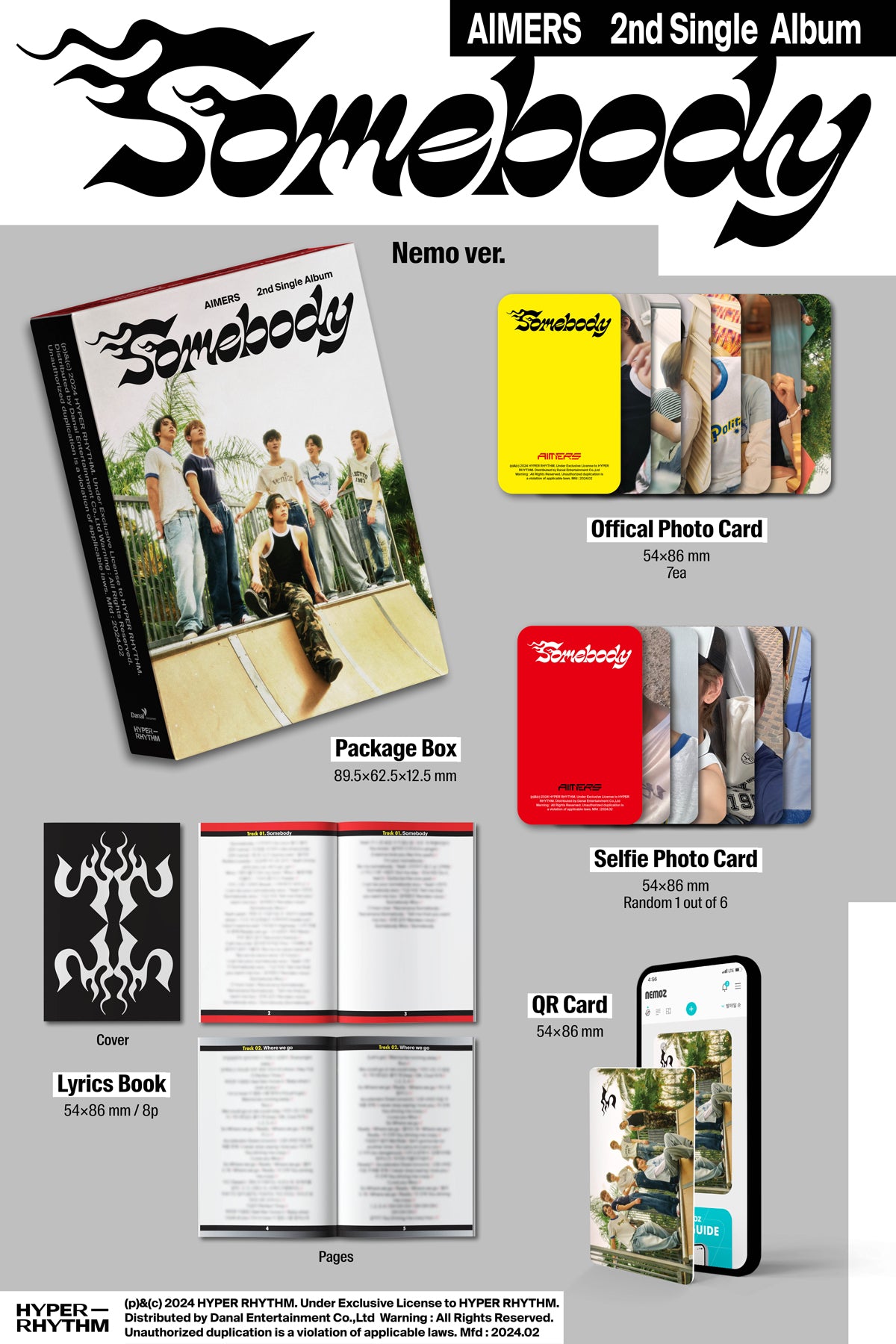 AIMERS - Somebody - 2nd Single Album (Nemo Ver.)