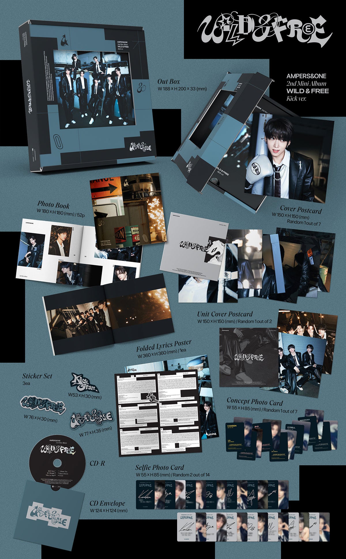 AMPERS&ONE - WILD & FREE - 2nd Mini Album (Kick Ver.)