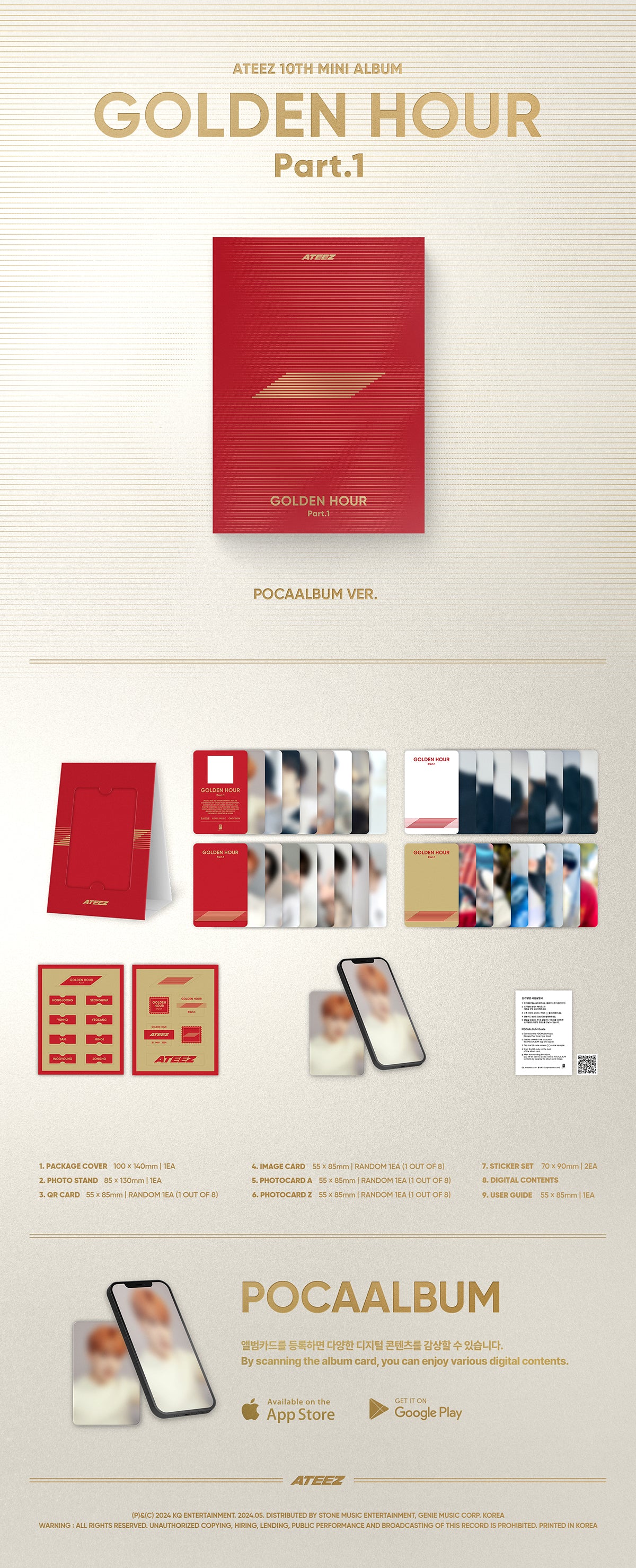 ATEEZ - GOLDEN HOUR : Part. 1 - 10th Mini Album (POCA Album Ver.)
