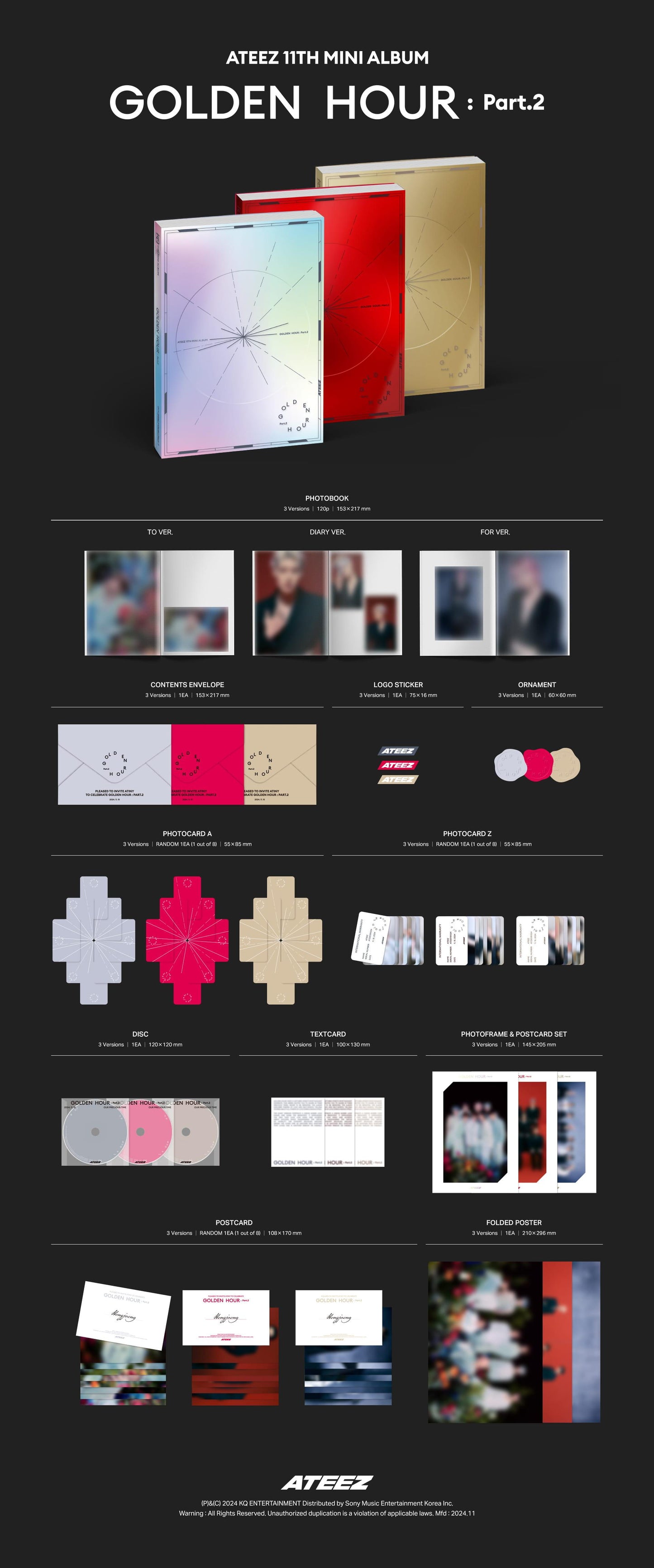 ATEEZ - GOLDEN HOUR : Part. 2 - 11th Mini Album (Standard Ver.)