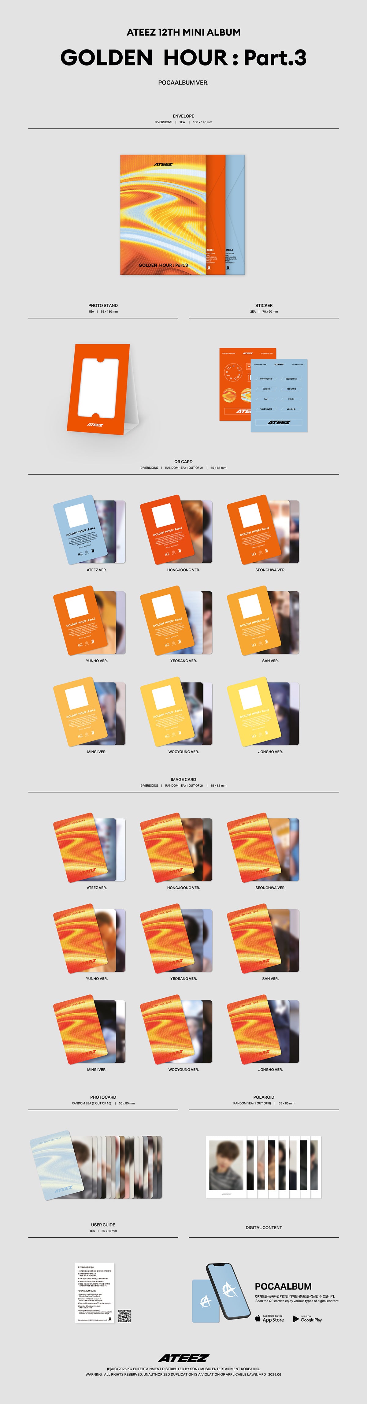 ATEEZ - GOLDEN HOUR : Part. 3 - 12th Mini Album (POCAALBUM Ver.)