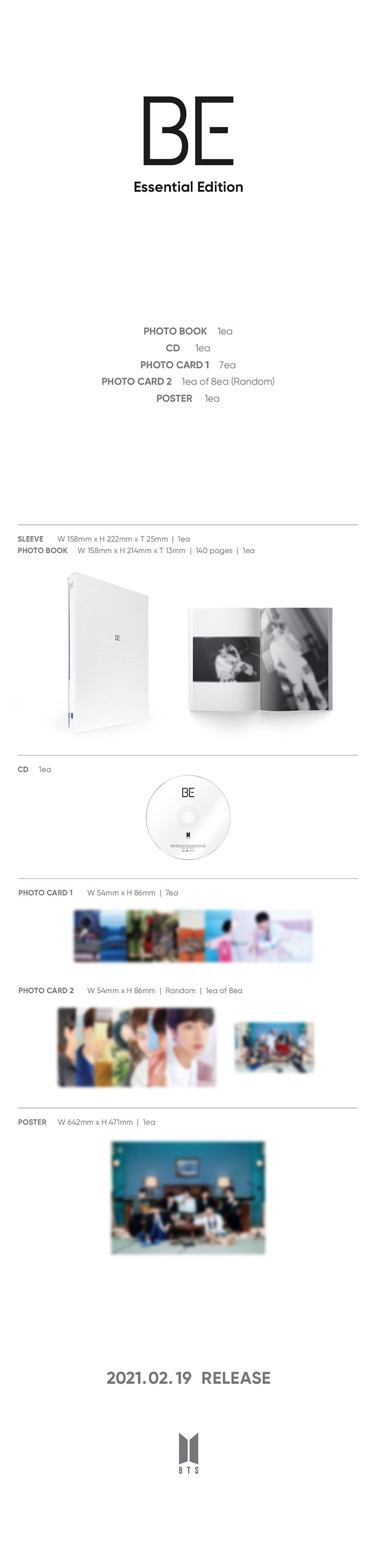 BTS - BE - Album (Essential Edition)