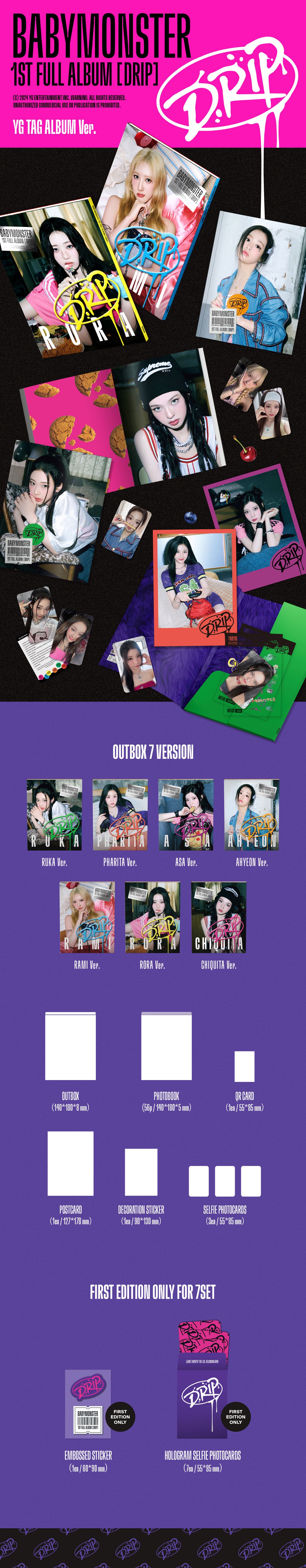BABYMONSTER - DRIP - 1st Full Album (YG TAG Album Ver.)