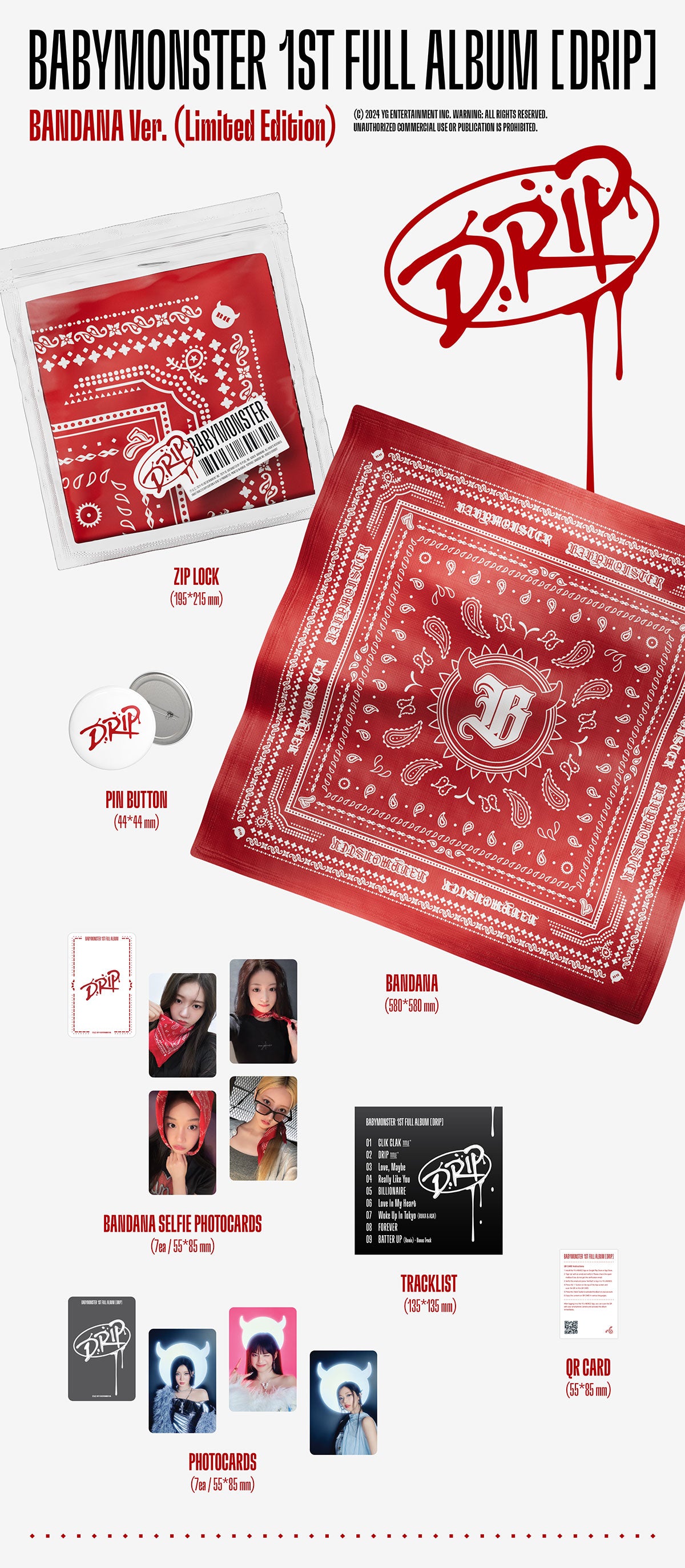 BABYMONSTER - DRIP - 1st Full Album (BANDANA Ver. / Limited Edition)