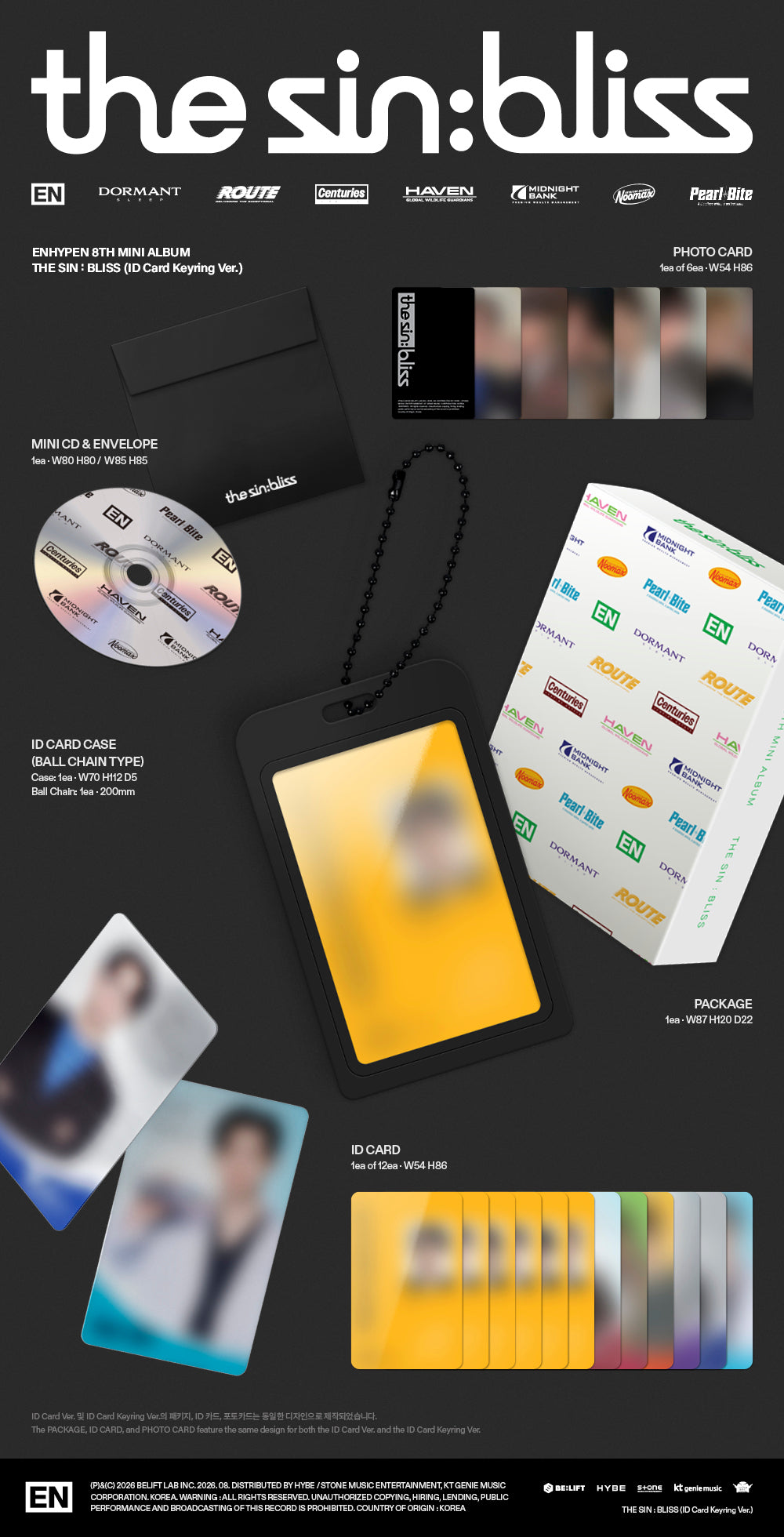 (Pre-Order) ENHYPEN - THE SIN : BLISS - Album (ID Card Ver.)
