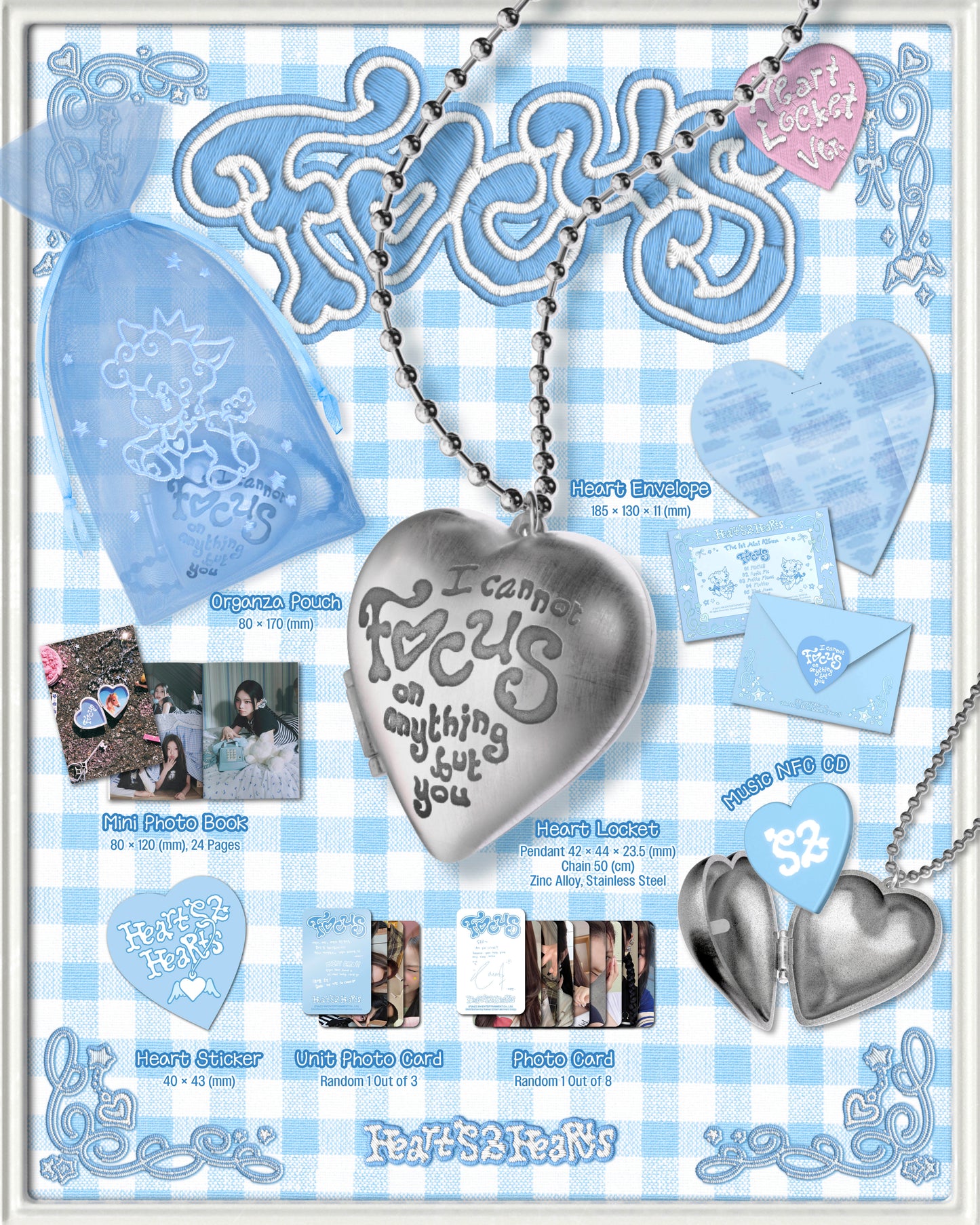 Hearts2Hearts - FOCUS - 1st Mini Album (Heart Locket Ver.)