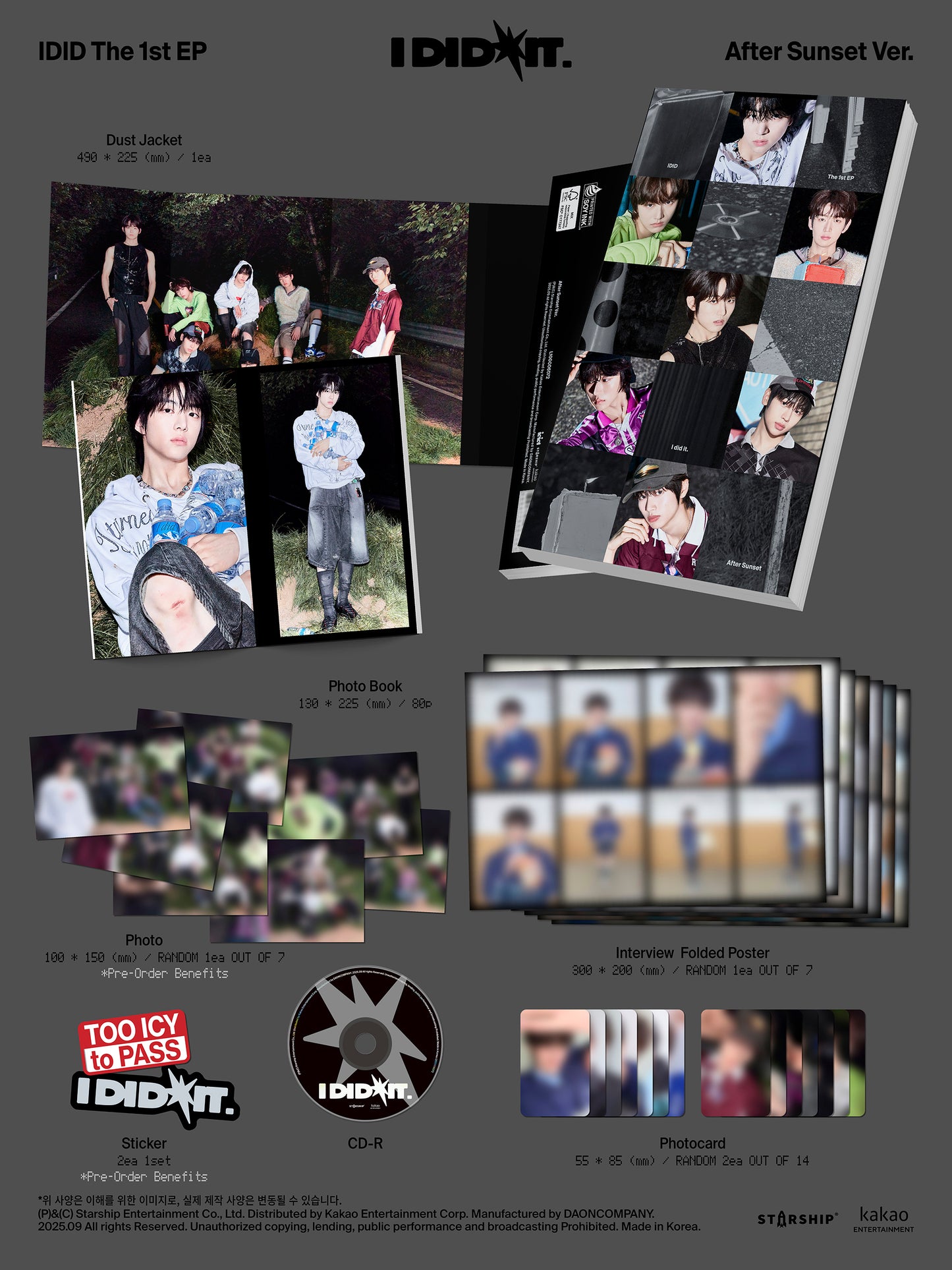 IDID - I DID IT - 1st EP Album (Yesterday Ver. / After Sunset Ver.)