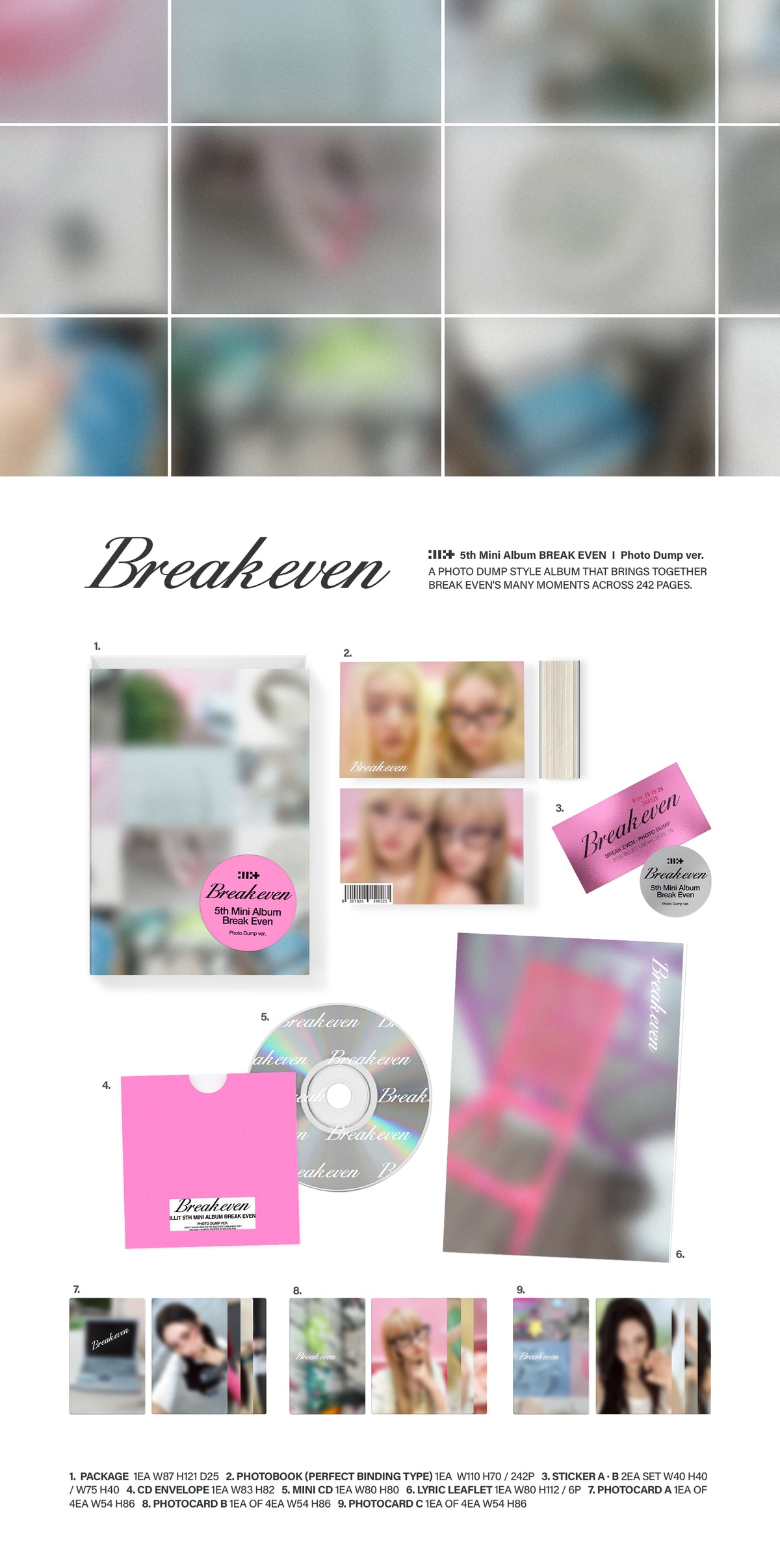 (Pre-Order) ILLIT - BREAK EVEN - 5th Mini Album (Photo Dump Ver.)