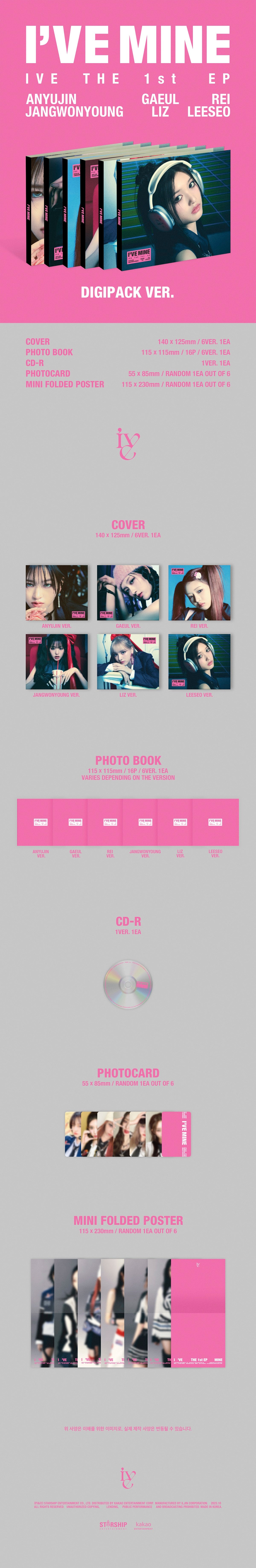 IVE - I'VE MINE - 1st EP Album (Digipack Ver.)