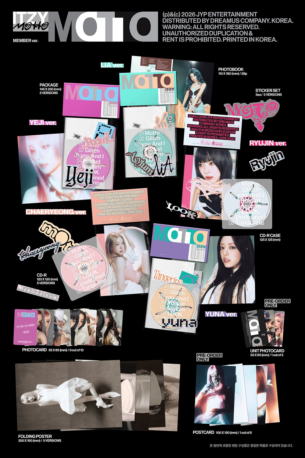 (Pre-Order + POB) ITZY - Motto - Album (Member Ver.)