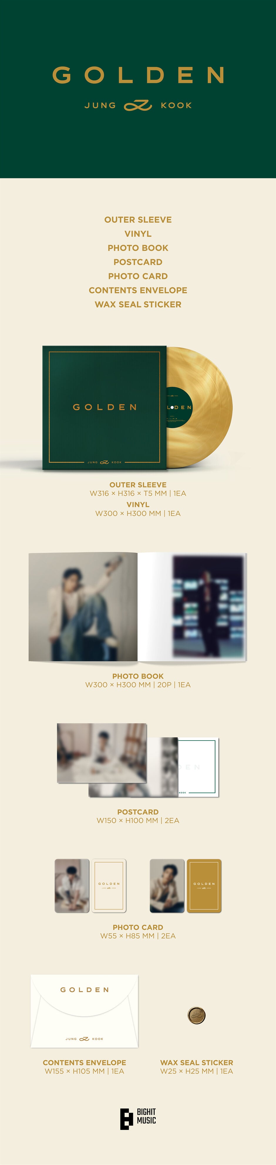 Jung Kook (BTS) - GOLDEN - 1st Solo Album (LP Ver.)