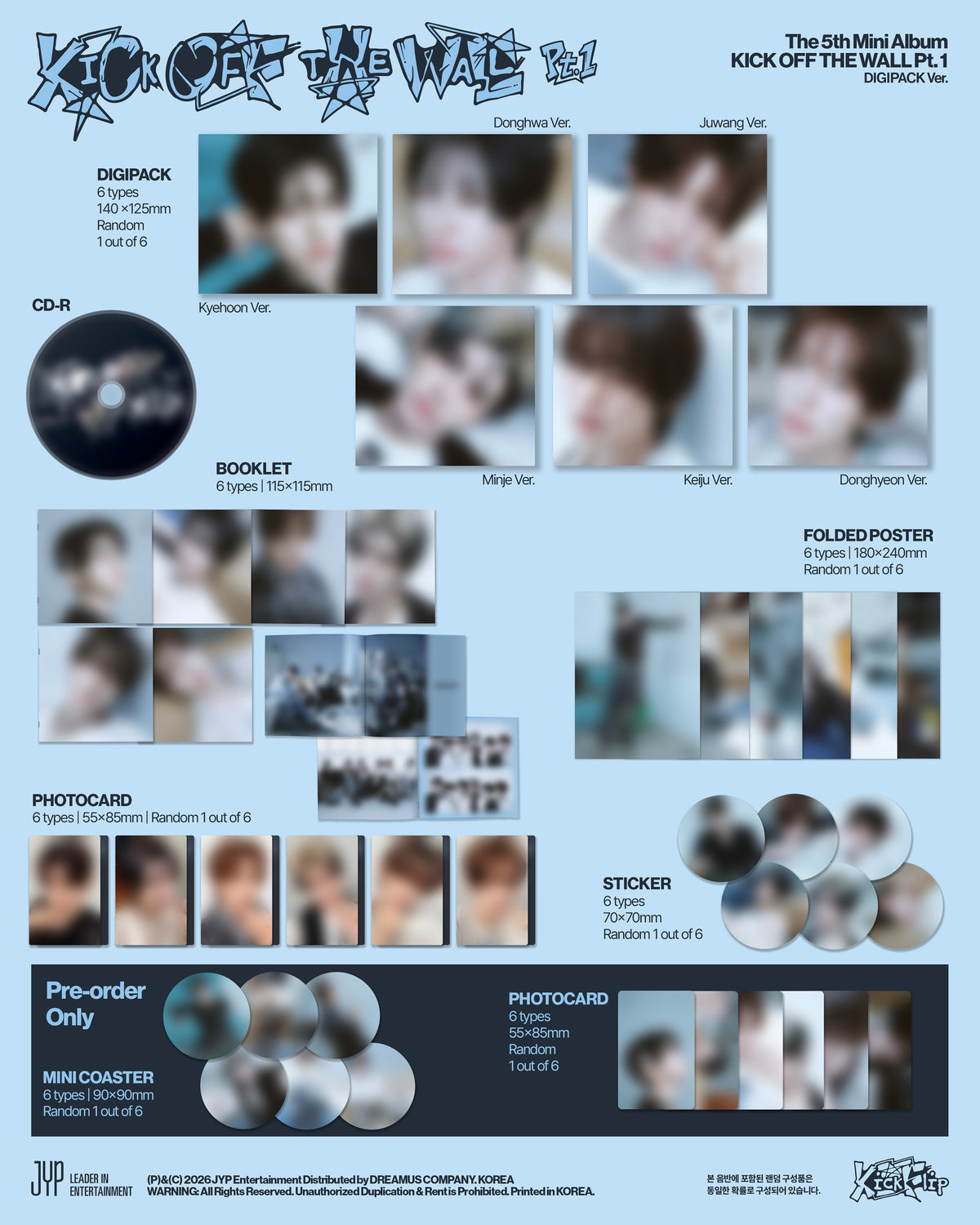 (Pre-Order) KickFlip - KICK OFF THE WALL Pt.1 - 5th Mini Album (Digipack Ver.)