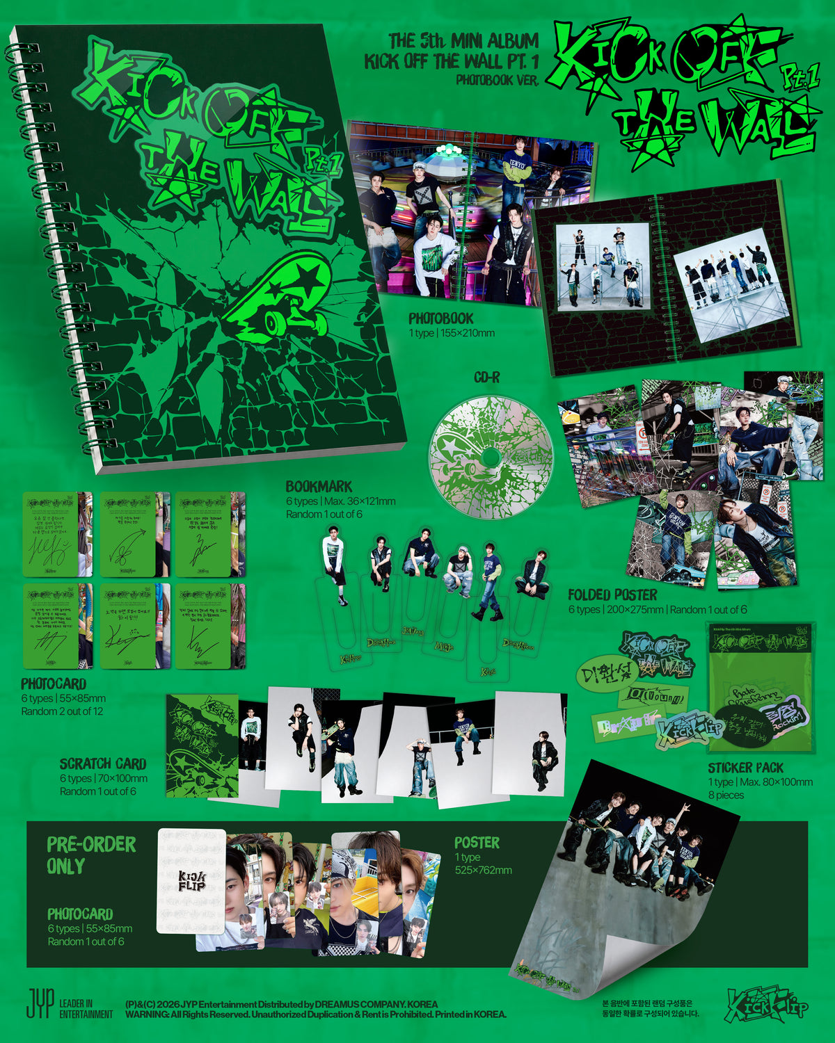 (Pre-Order) KickFlip - KICK OFF THE WALL Pt.1 - 5th Mini Album (Photobook Ver.)