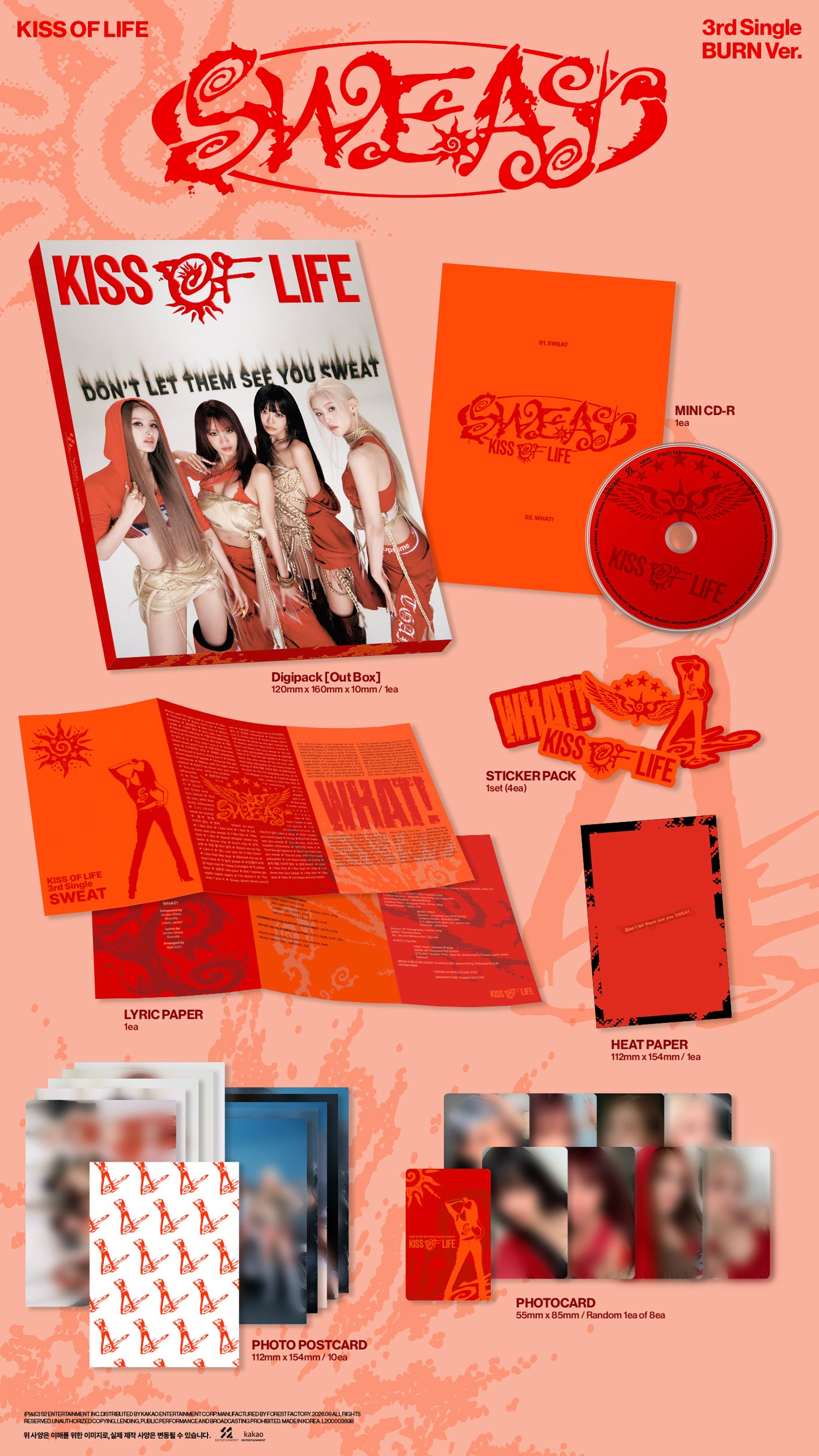 (Pre-Order) KISS OF LIFE - SWEAT - 3rd Single Album (Standard Ver.)