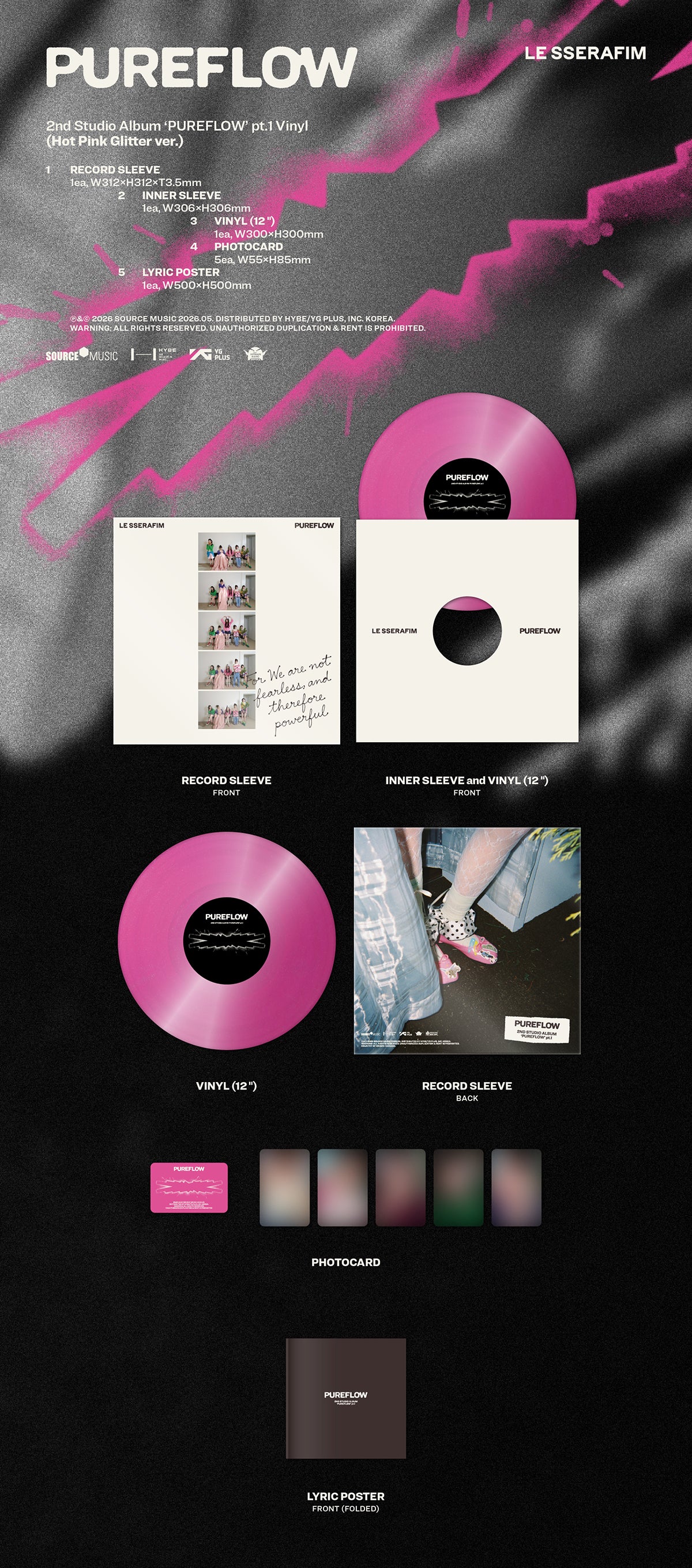 (Pre-Order) LE SSERAFIM - 'PUREFLOW' pt.1 - 2nd Studio Album (Vinyl Ver.)