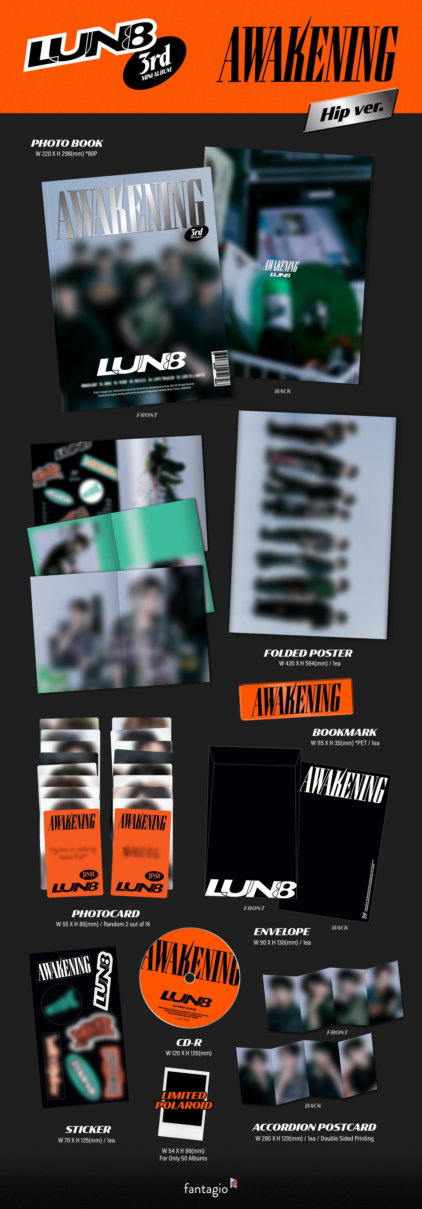 LUN8 - AWAKENING - 3rd Mini Album (Hip Ver.)
