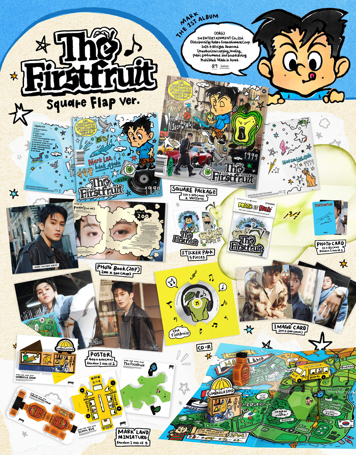 MARK (NCT) - The Firstfruit - 1st Album (Square flap Ver.)