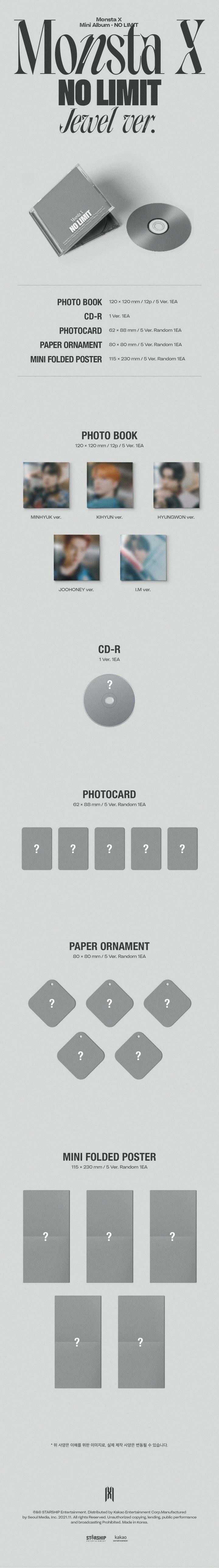 MONSTA X - NO LIMIT - 10th Mini Album (Jewel Ver.)