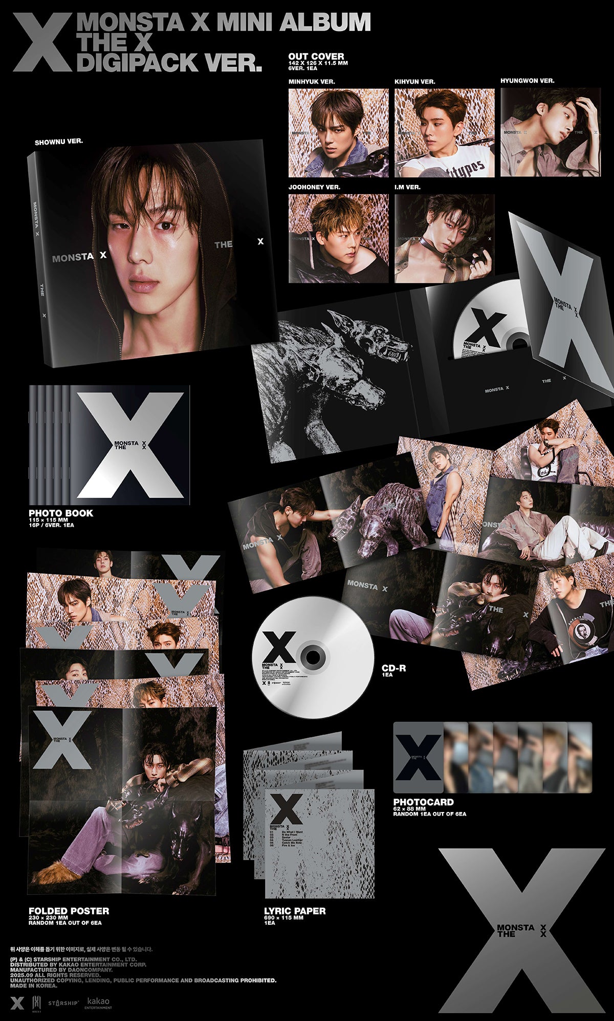 MONSTA X - THE X - 13th Mini Album (Digipack Ver.)