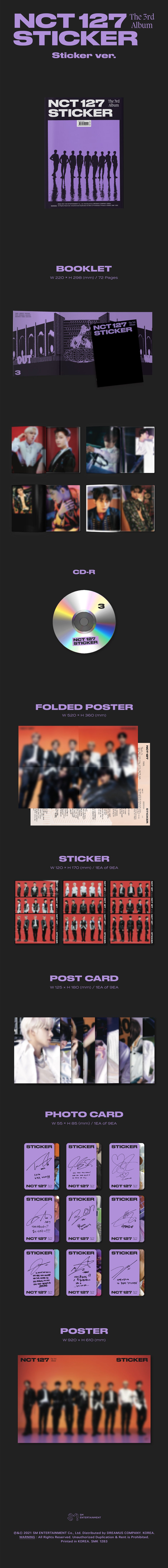 NCT 127 - STICKER - 3rd Album (Sticker Ver.)