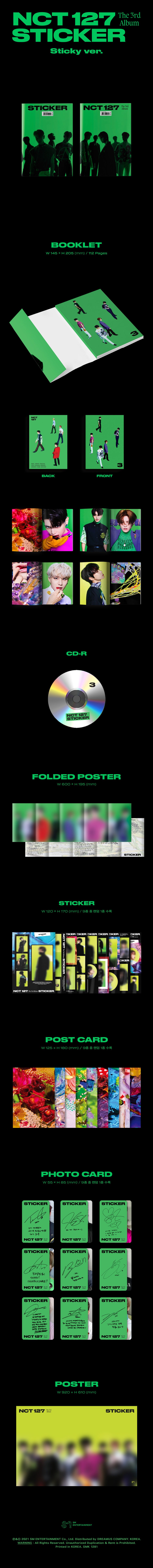NCT 127 - STICKER - 3rd Album (Sticky Ver.)