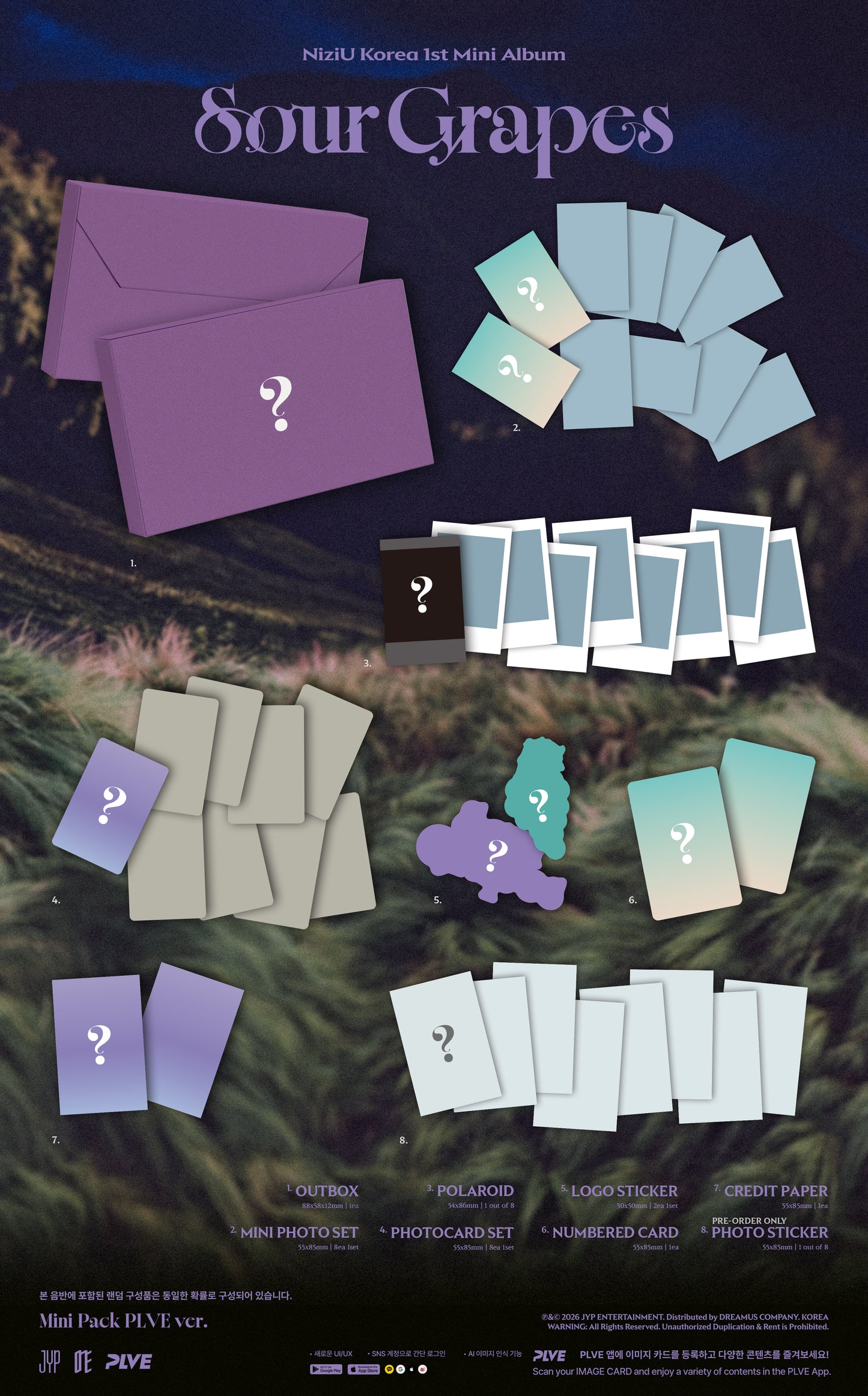 (Pre-Order) NiziU - Sour Grapes - 1st Mini Album (Mini Pack PLVE Ver.)