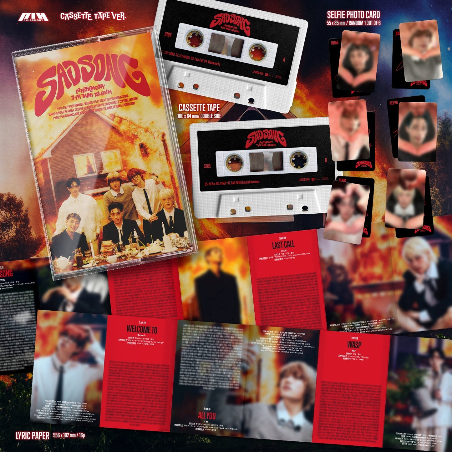 P1Harmony - SAD SONG - 7th Mini Album (Cassette Tape Ver.)