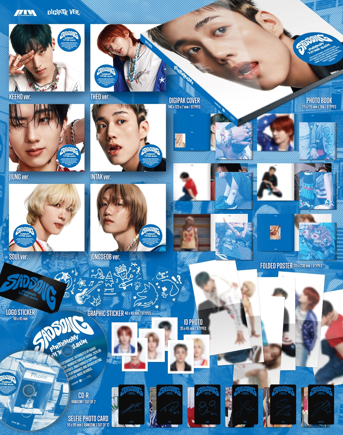 P1Harmony - SAD SONG - 7th Mini Album (Digipak Ver.)