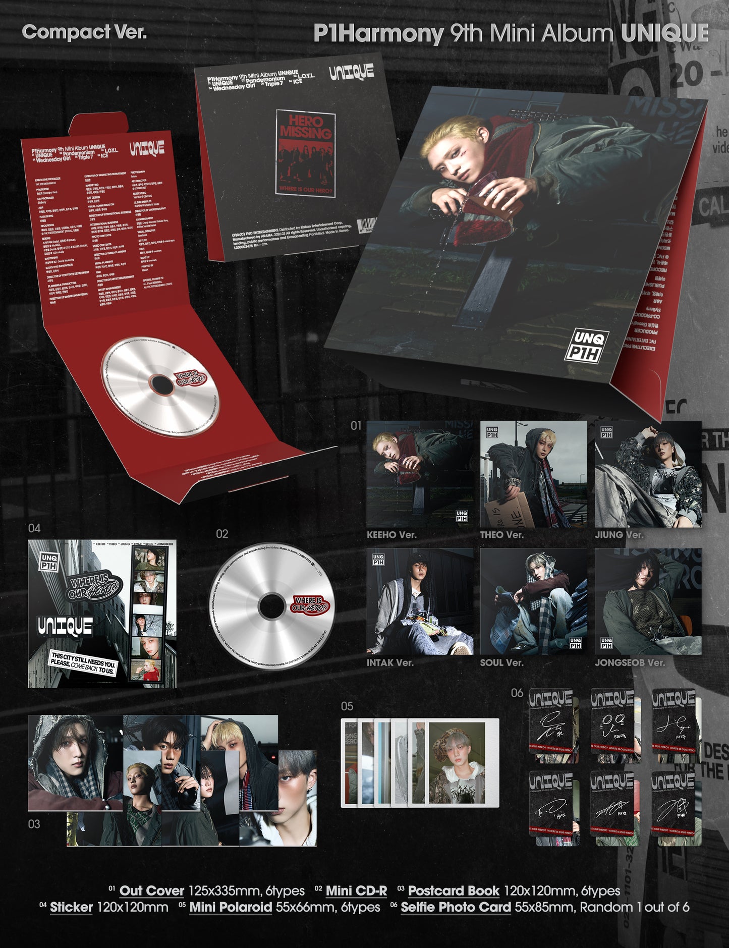 (Pre-Order) P1Harmony - UNIQUE - 9th Mini Album (Compact Ver.)
