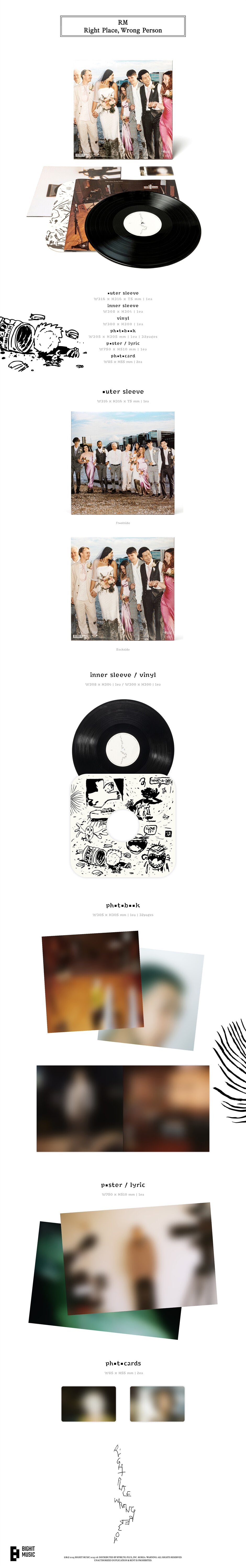 RM (BTS) - Right Place, Wrong Person - 2nd Solo Album (LP)