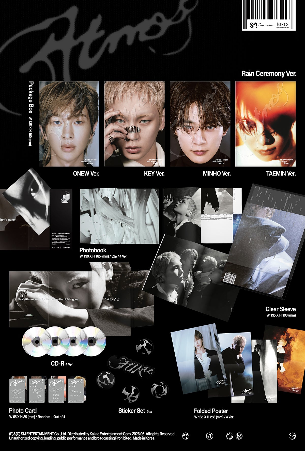 (Pre-Order + POB) SHINee - Atmos - 6th Mini Album (Rain Ceremony Ver. MINHO)