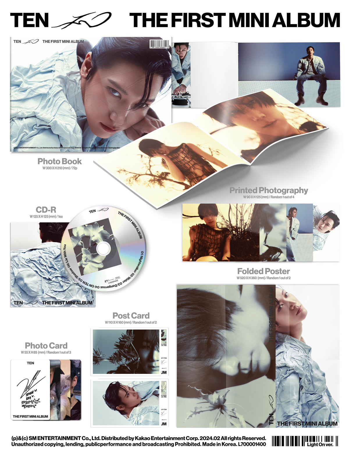TEN (NCT) - TEN - 1st Mini Album (Photobook 1 Ver. / Light On Ver.)