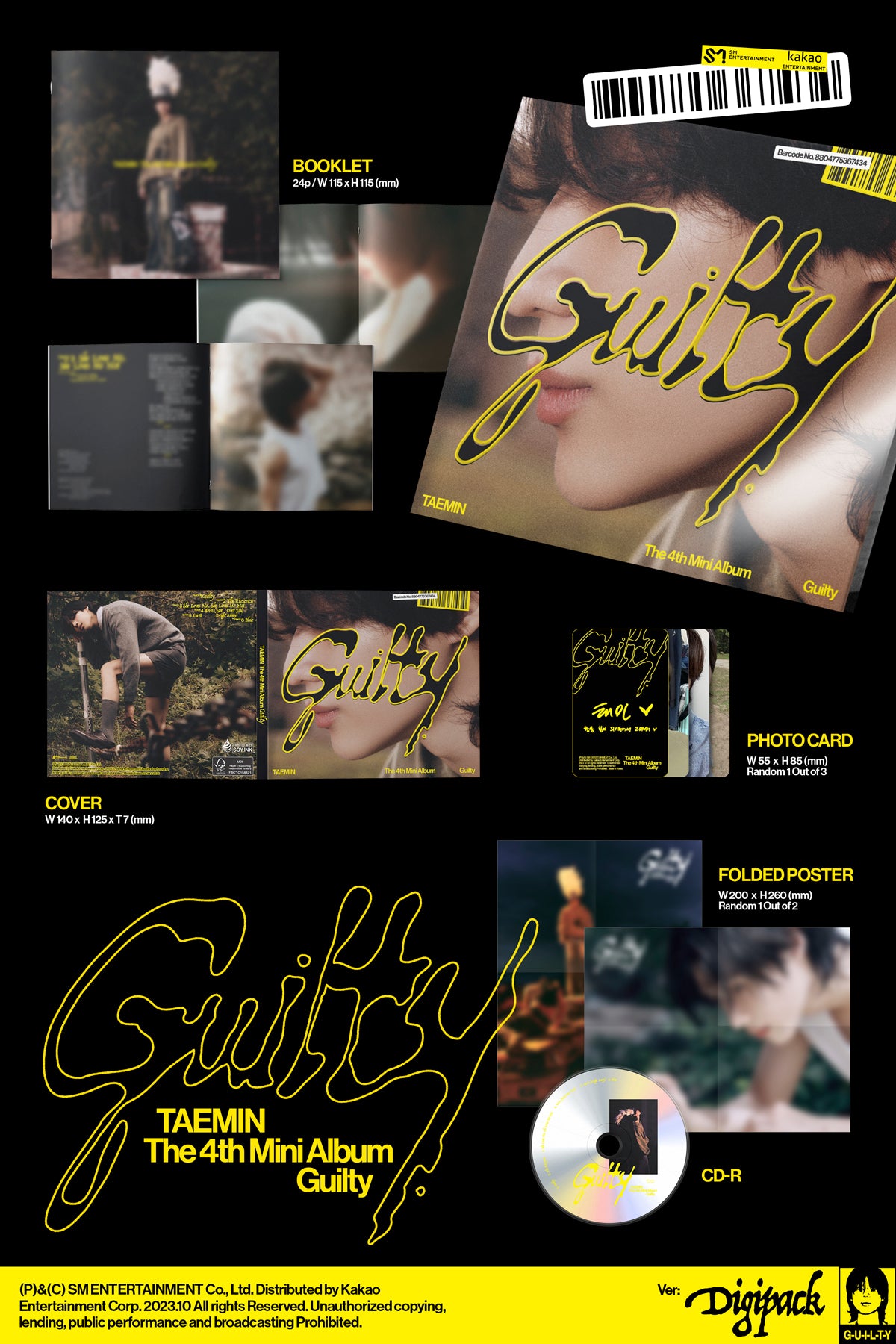 TAEMIN (SHINee) - Guilty - 4th Mini Album (Digipack Ver.)