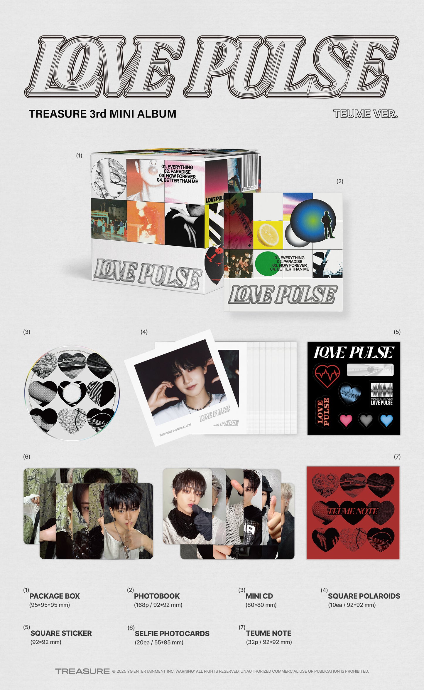 TREASURE - LOVE PULSE - 3rd Mini Album (TEUME Ver.)