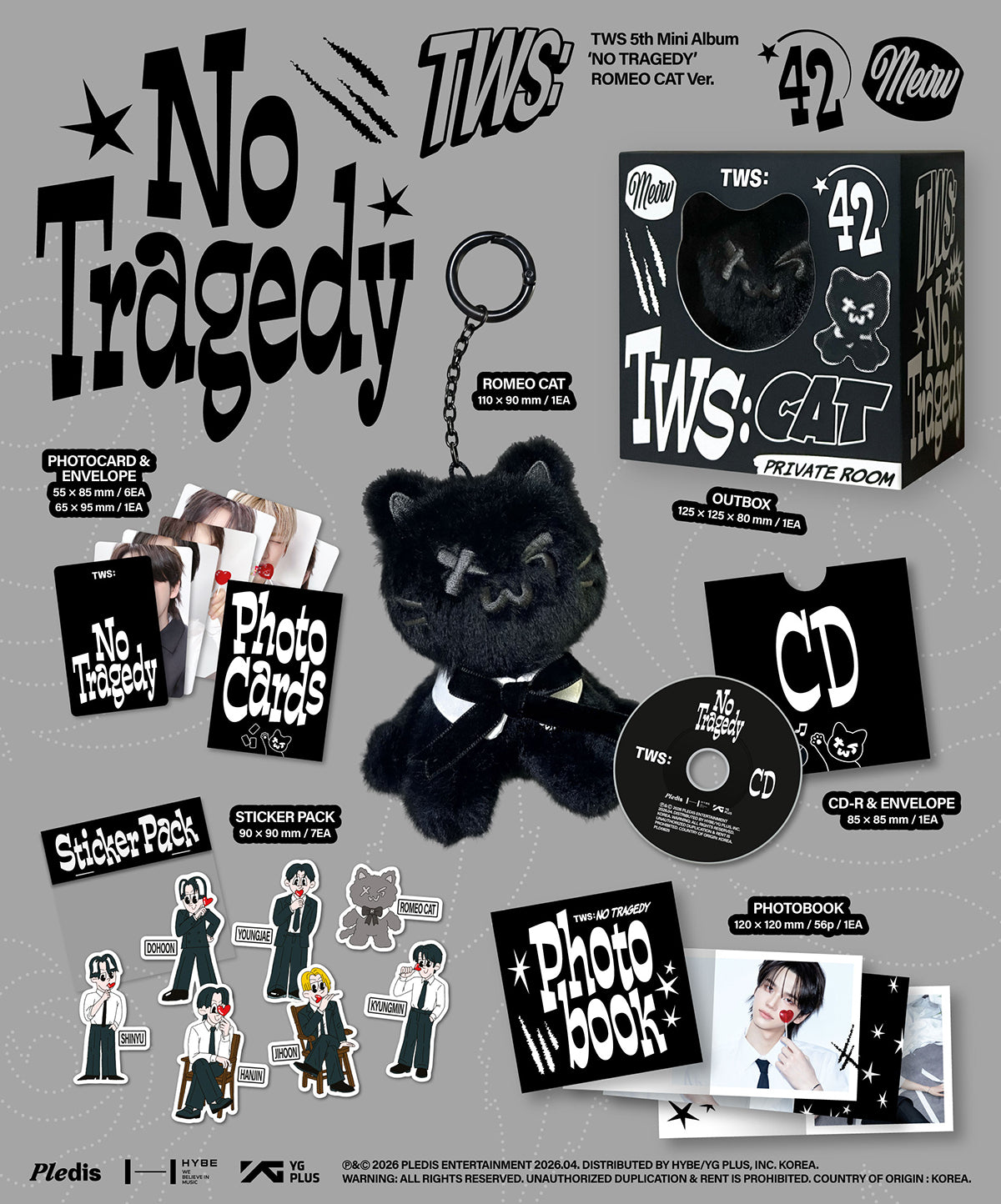 TWS - NO TRAGEDY - 5th Mini Album (ROMEO CAT Ver.)