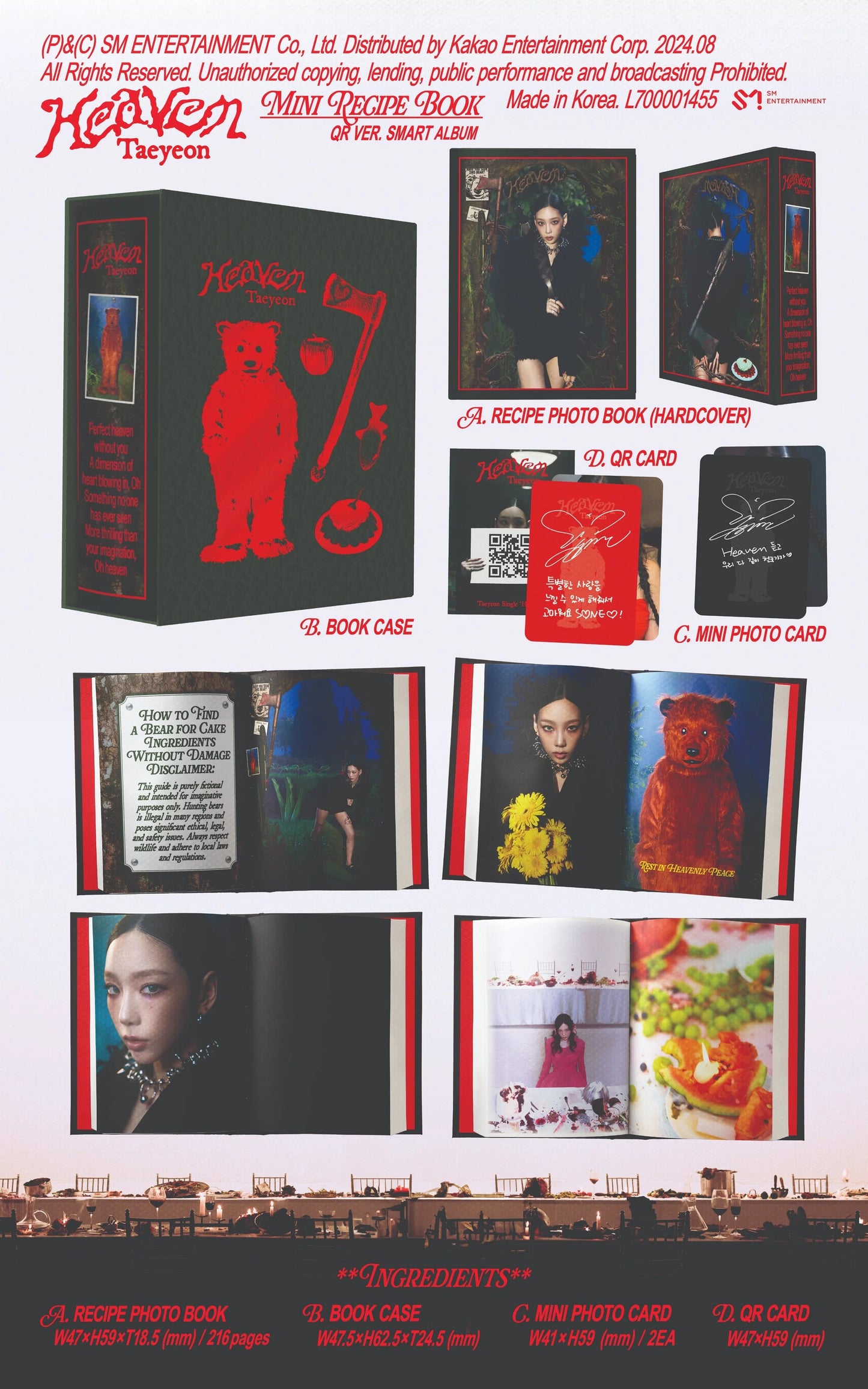 TAEYEON (Girls' Generation) - Heaven - Album (Mini Recipe Book / QR Ver.)