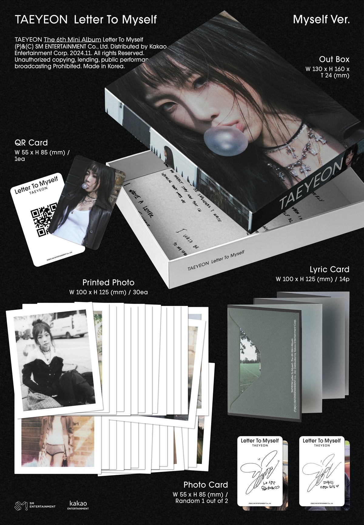 TAEYEON (Girls' Generation) - Letter To Myself - 6th Mini Album (Myself Ver.)