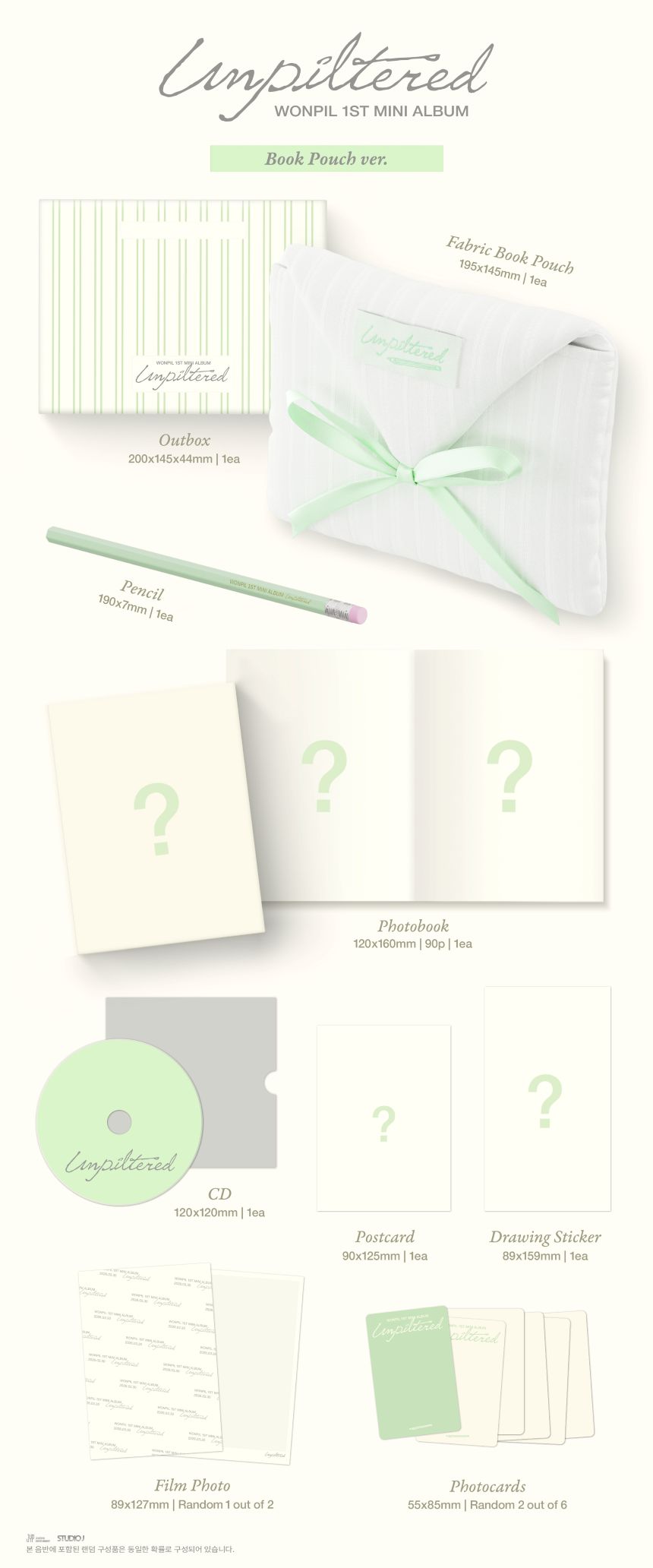 WONPIL (DAY6) - Unpiltered - 1st Mini Album (Book Pouch Ver.)