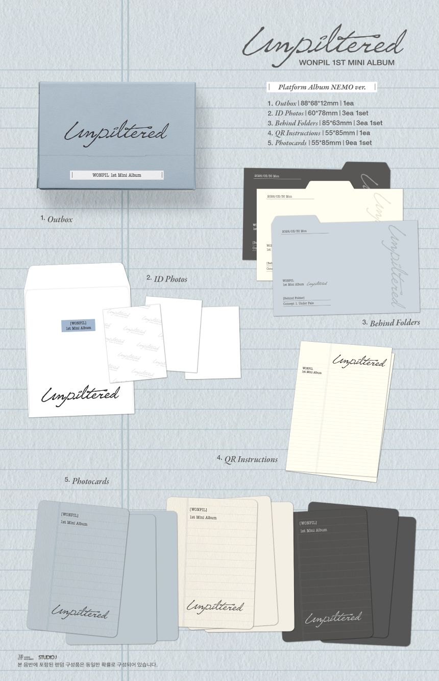 (Pre-Order) WONPIL (DAY6) - Unpiltered - 1st Mini Album (Platform NEMO Ver.)