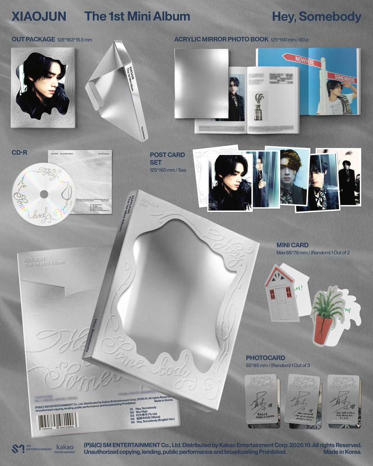 (Pre-Order) XIAOJUN (WayV) - Hey, Somebody - 1st Mini Album (Mirror Book Ver.)