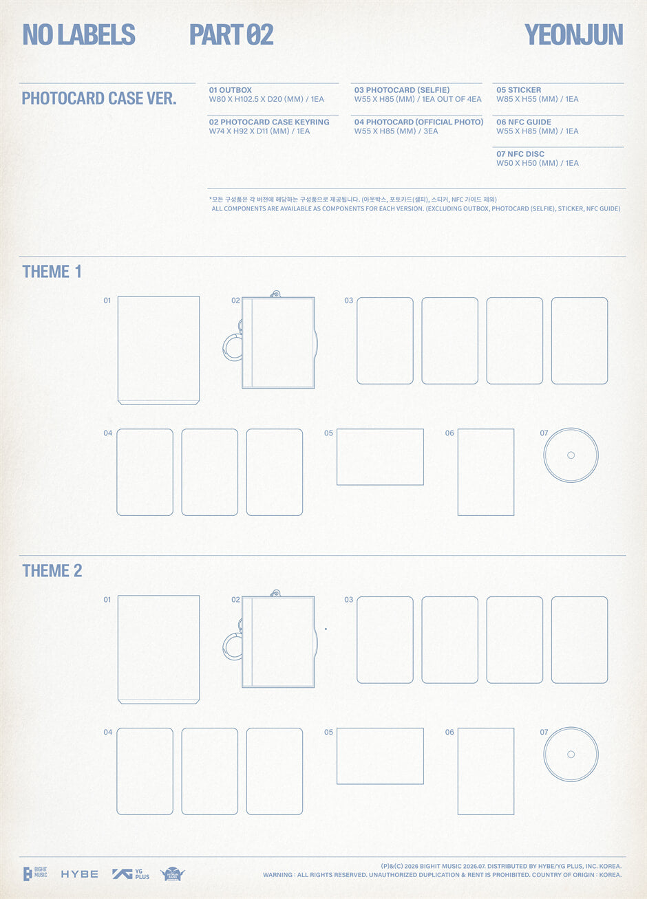 (Pre-Order) YEONJUN (TXT) - NO LABELS : PART 02 - Album (Photocard Case Ver.)