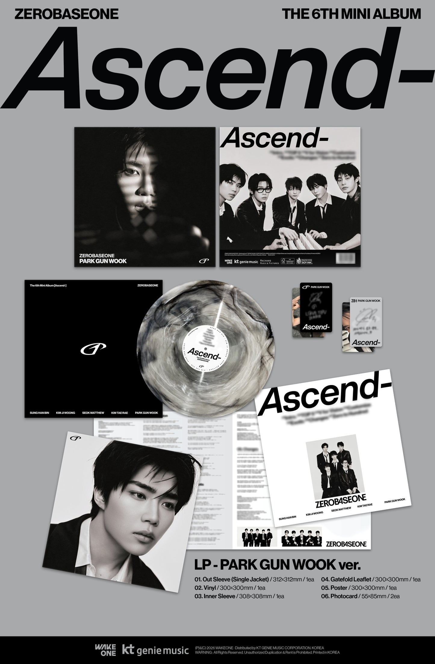 (Pre-Order) ZEROBASEONE - Ascend- - 6th Mini Album (LP Ver.)