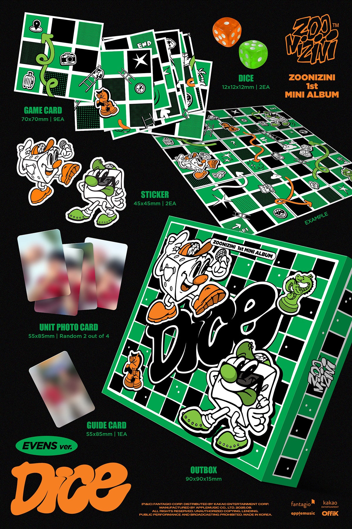 ZOONIZINI (ASTRO) - DICE - 1st Mini Album (EVENS / META Ver.)