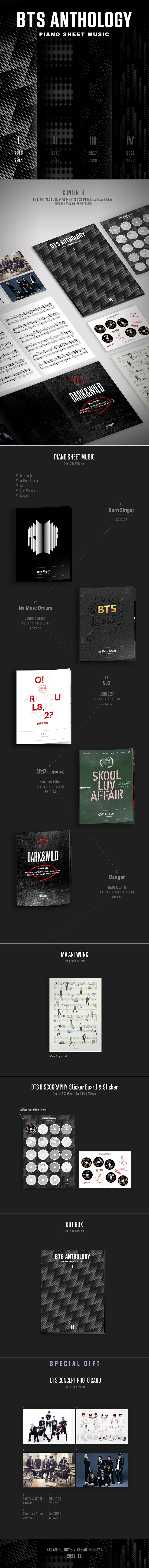 BTS - Anthology - Piano Sheet Music