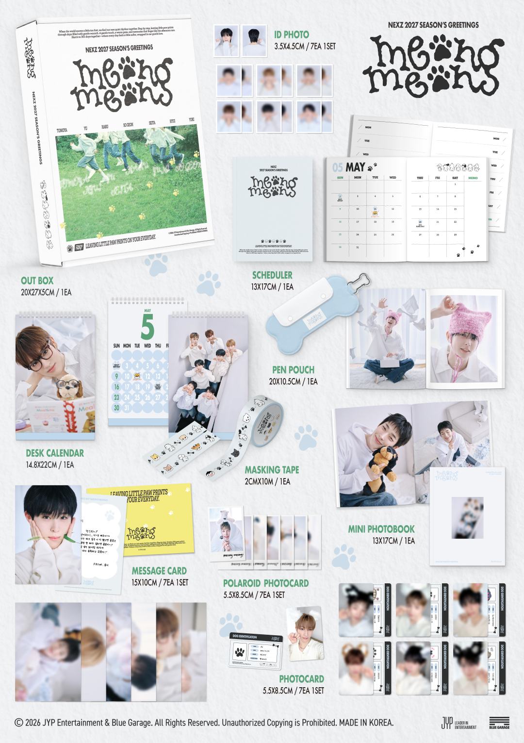 (Pre-Order + POB) NEXZ - 2027 - meong meong - Season's Greetings