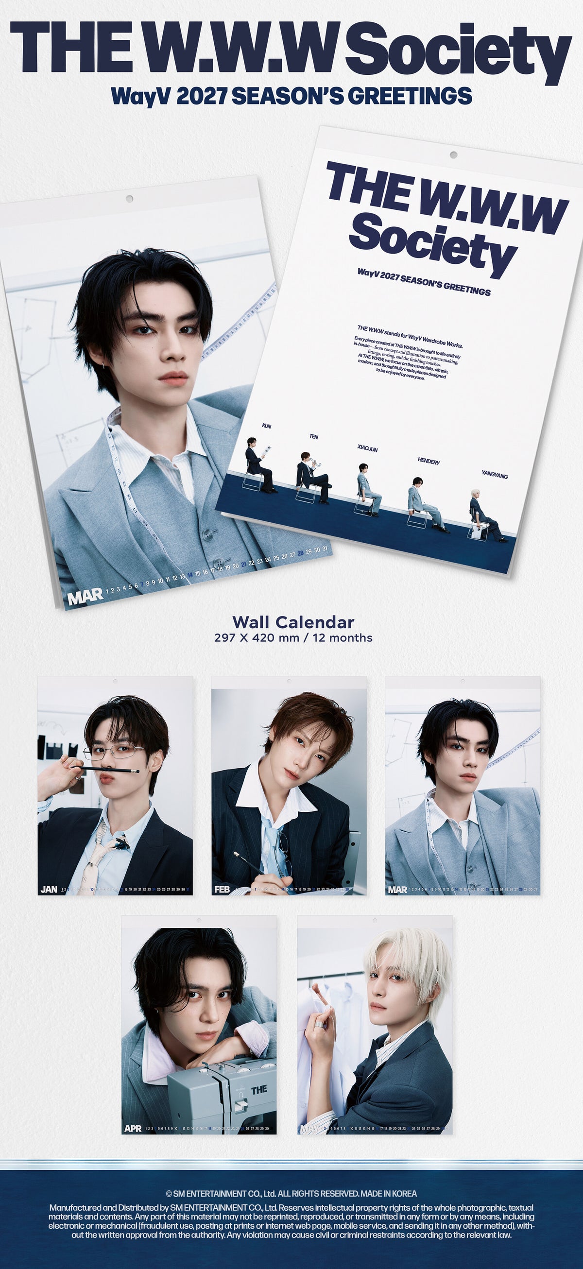 (Pre-Order) WayV - 2027 - Wall Calendar