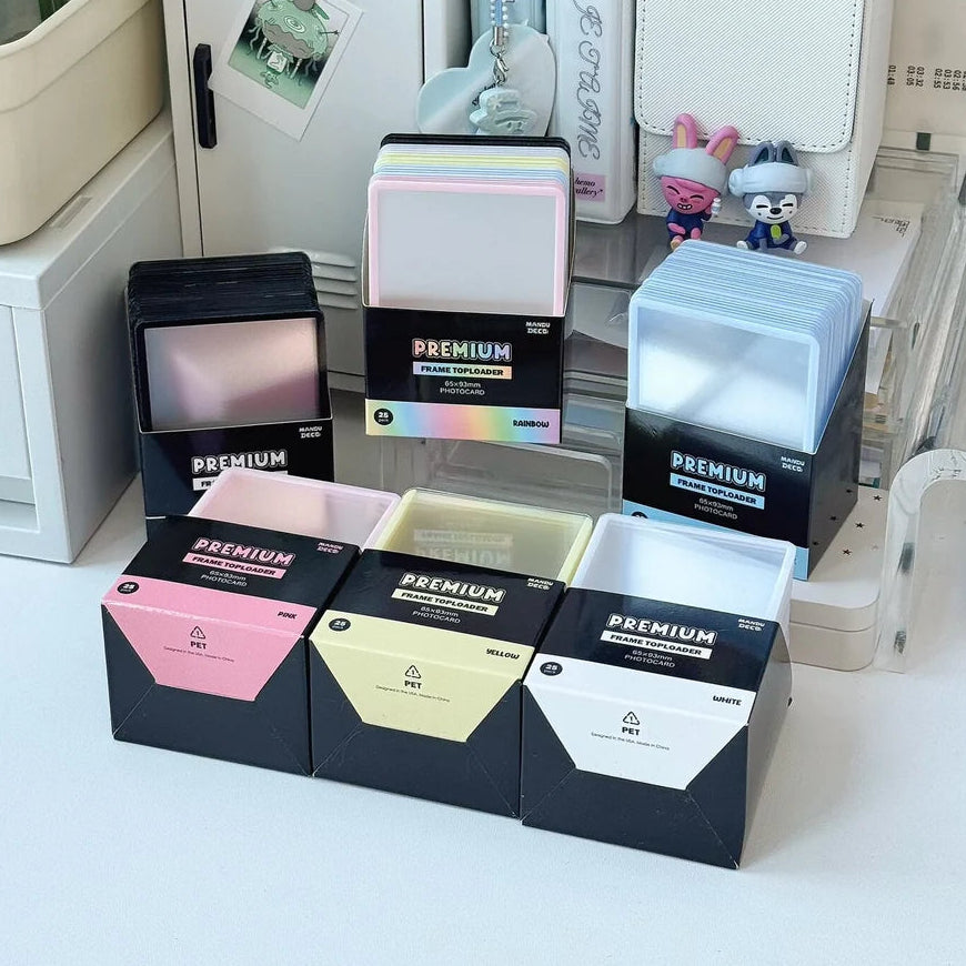 Mandu Deco - PVC-Free Premium Colored Frame Photocard Toploaders - Rainbow (25 Pack)
