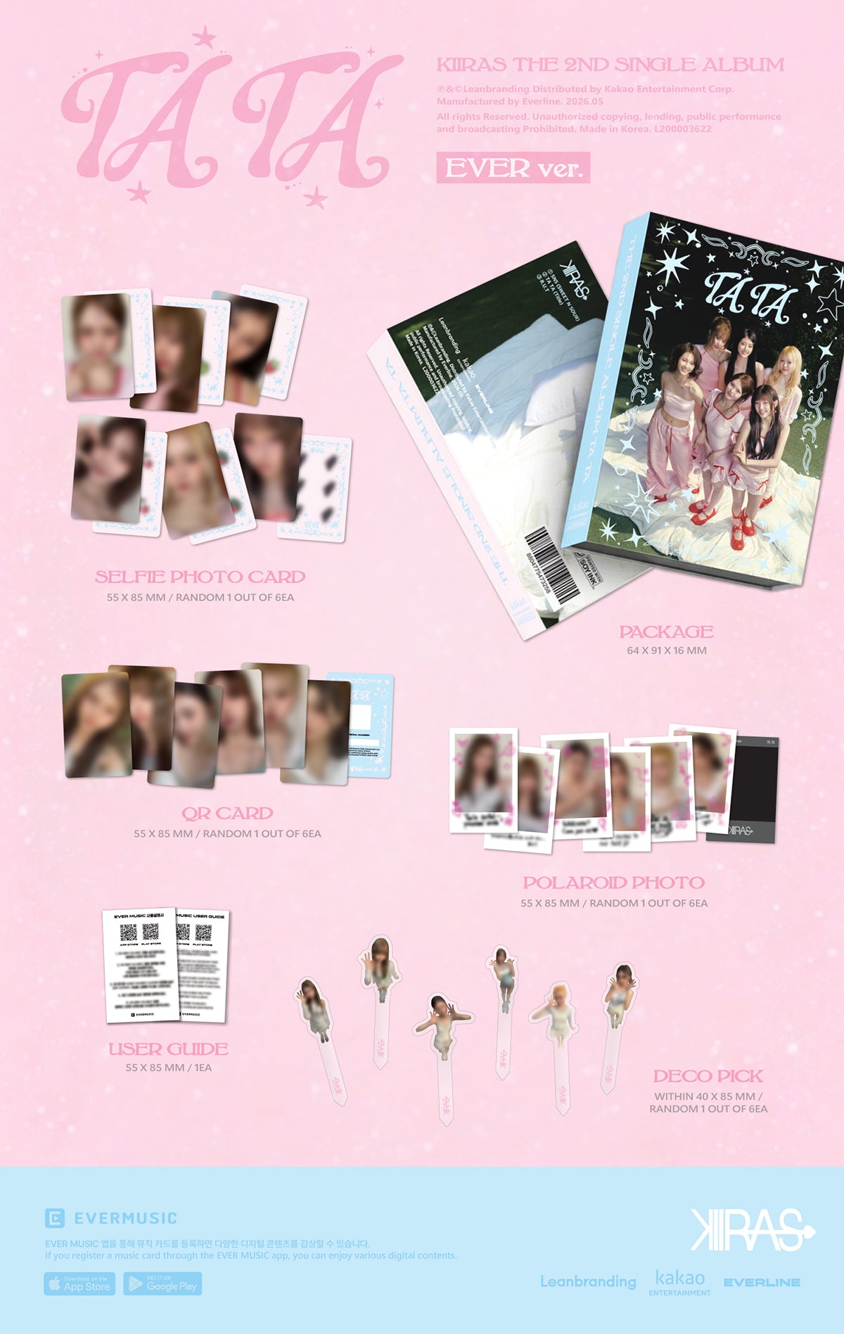 (Pre-Order + EUROPE SIGNED ALBUM EVENT) KIIRAS - TA TA - 2nd Single Album (EVER Ver.)